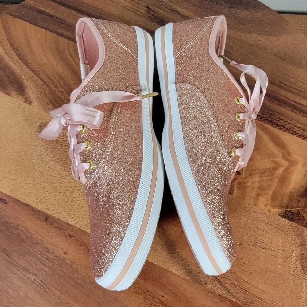 Keds x Kate Spade Champion Glitter Sneakers in Pink / Rose Gold Size 5